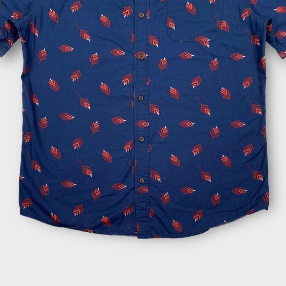 KATIN Shirt Mens Large Blue Southwest Floral Print Button Up Short Sleeve - Picture 5 of 12